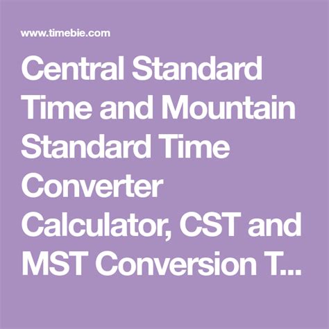 mountain standard time converter